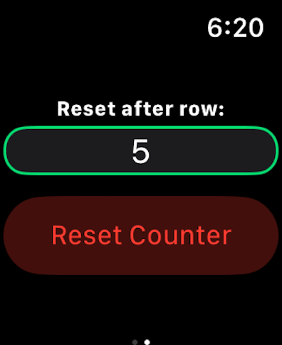 ArisaMakes Row Counter App Screenshot of the Settings Face